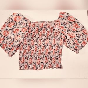 Angie form fitting pink blouse